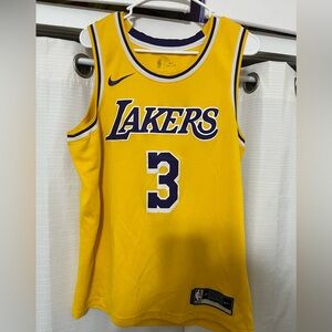 Nike Yellow and Purple Lakers Game Jersey Davis 3 large